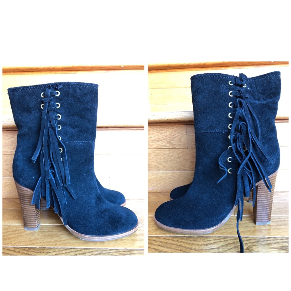 NEW 5 COACH Heel Short Boots Booties Suede - Picture 5 of 8